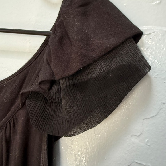 Juicy Couture Black Ruffled Cap Sleeve Top – Size Medium - Picture 3 of 6